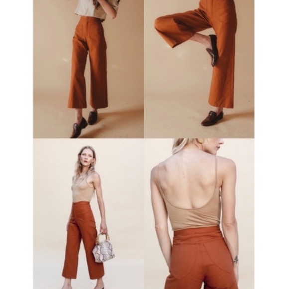 Lykke Wullf Women's‎ Size XS Rust Sandi Wide Leg 100% Cotton Pants *Flaws - Picture 12 of 12